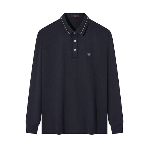 Qipai long-sleeved POLO shirt for men in spring business commuting to work casual lapel bottoming top