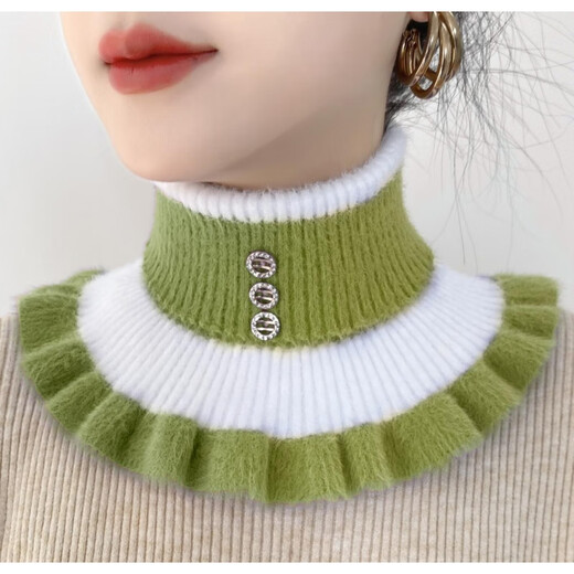 Tsumabukiren épaissi imitation vison velours faux col nouveau style vertèbre cervicale tricoté écharpe à revers rayé pour garder au chaud et couvre-cou polyvalent pour les femmes Écharpe de style A6-3 violet et blanc, belle mais pas charmante