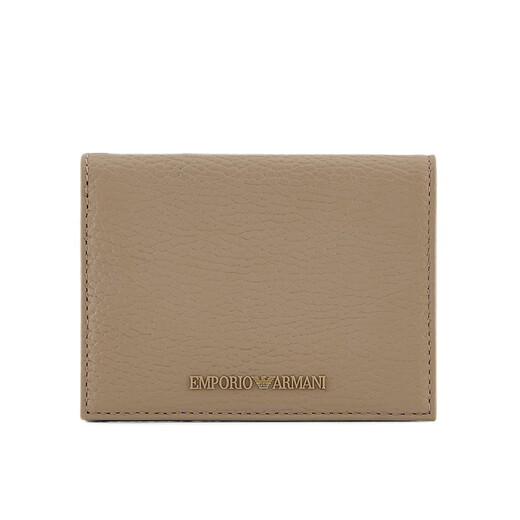 Armani EA men's bag card holder black tumbled calfskin banknote compartment credit card bag compact wallet 2025 new light brown regular