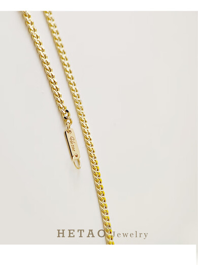 Shumo HETAO minimalist side chain Xiping Cuban chain bracelet sparkling plain gold full 18K gold light gold does not fade other lengths can be customized, customization is not returnable