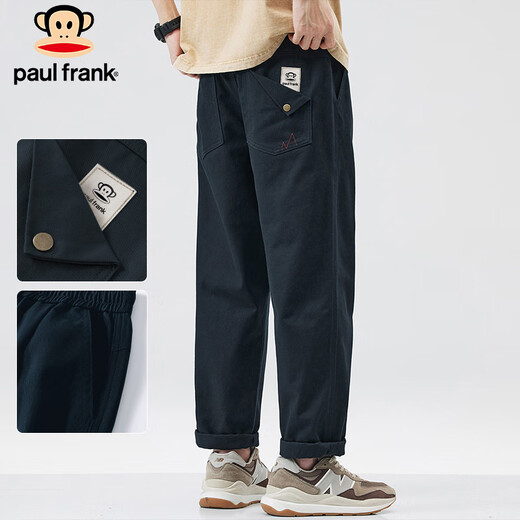 大嘴猴（paul frank）休闲裤男夏季美式裤子男士工装裤男裤宽松长裤 藏蓝色 XL