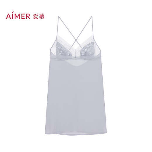 Liebe Frühlings- und Sommerblumenschatten -Pyjamas weiblicher sexy Riemen mit Brustpolster Spitze Rock Home Kleidung Am42a761 Dawn Grey 55e L 170