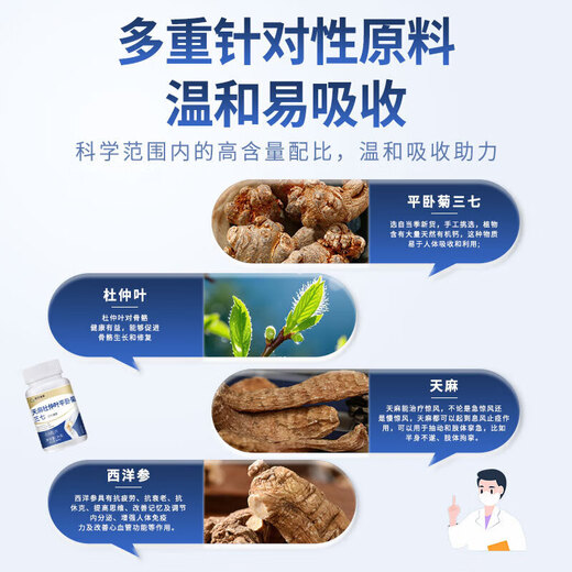 北京同仁天麻三七通络片天麻杜仲叶平卧菊三七通络片当归腰膝疼堂 优惠装120粒（基础调理）