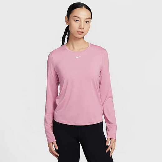Nike (Nike) T-shirt à manches longues 2025 Spring Nouvelles vêtements de sport Running Fitness Training Round Base Shirt Casual Top Fn2802-699 Pink XL