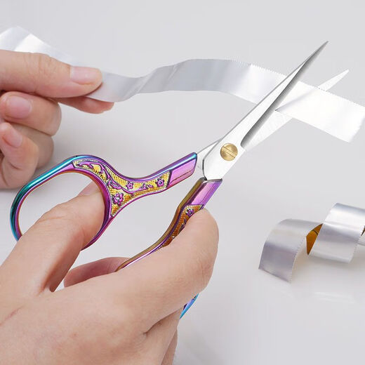 Zhenrongbang tea bag scissors, tea bag scissors, special scissors for making tea, tea ceremony, retro Chinese tea art, tea set accessories, color titanium + tassel style