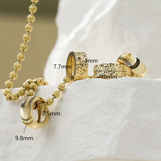 Library selected 18K gold crushed ice cat eye flashing Passepartout running ring pendant simple fashion versatile fresh age reduction ins cat eye - light gold customized