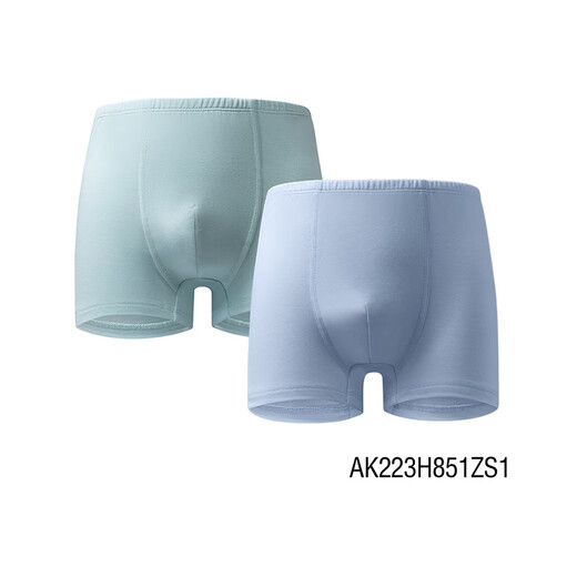 Admiration children's underwear for boys and girls Modal mid-waist boxer briefs 2 pack, men's crotch-green and blue spring 170