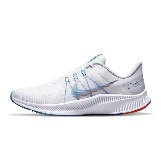 Nike (Nike) Zapatos para hombres oficiales, zapatos deportivos, Quest 5 Ligero de amortiguadores y zapatos casuales transpirables que corren DA1105-101/ Blanco, azul y rojo/ Quest 4 40