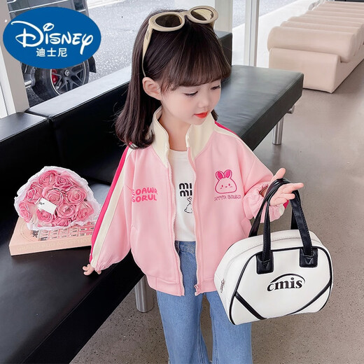 
Disney girls' bag jacket spring and autumn clothing 2025 new baby girl sports jacket autumn style little girl fashionable cardigan pink cm 110