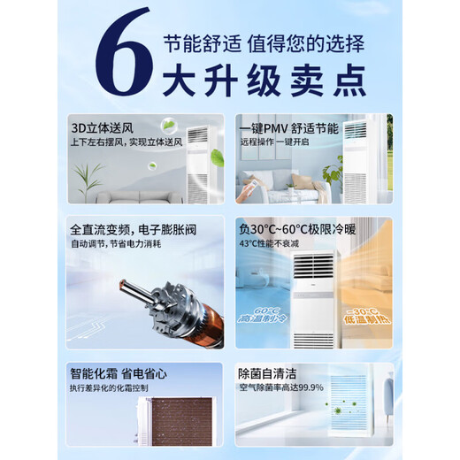 Haier central air conditioning 4 HP vertical cabinet machine secondary energy efficiency 4P cooling and heating 220V large living room office KFRd-100LW/5DF82U1 package 4 meters copper pipe national subsidy