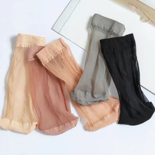 Odaixiu Crystal Stockings Durable Short Stockings Women's Short Anti-Snatch Toe Reinforced Deodorant Crystal Stockings Skin Color 10 Pairs One Size
