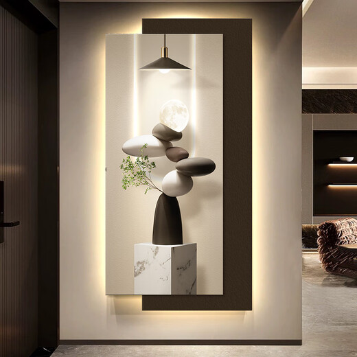 PEINTURE DE DÉCORATION D'ENTRÉE ZOCI face à la porte 2024 Décoration d'entrée de luxe moderne haut de gamme peinture de sens de sens haut de gamme simple dans la maison T12347 60 * 120 cm Modèle de contrôle vocal en plug-in UV Fine sculpture +