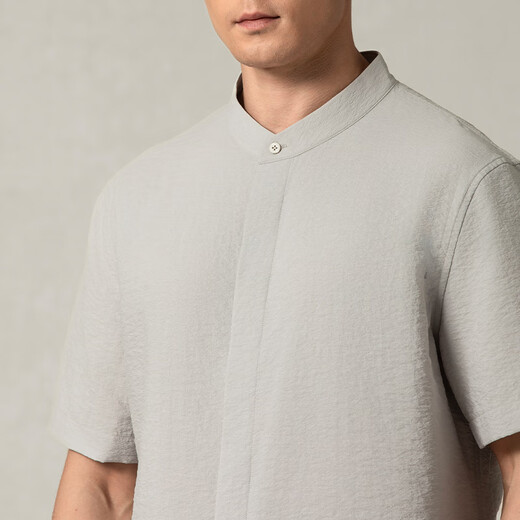 Gornia Herren kurzärmeliges Hemd 25 Jahre Frühlings- und Sommer komfortabler Geschäft Casual Shirt GBS24254423 White Grey M.