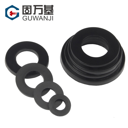 Guwanji black enlarged nylon flat gasket thin round gasket ultra-thin nylon flat gasket plastic insulating high temperature resistant gasket M6*12*1.5 (50 pieces)