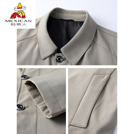 Scarecrow (MEXICAN) 2025 Spring and Autumn Men's Jacket Lapel Business Casual Jacket Middle-aged versatile Daddy Jacket Top 1048 Navy M 170 Suggestion 120Jin [Jin equals 0.5 kg] or less
