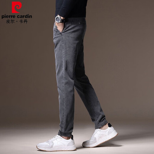 皮尔卡丹（pierre cardin）2025新款男士裤子男秋季潮流百搭休闲裤男修身直筒春秋男士长裤子 X653黑灰-弹力 32 码