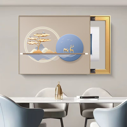 Customized modern light luxury meter box decoration painting simple atmospheric electric box cover hanging painting new multimedia switch wall T12588 70*50 accommodate horizontal length 60 vertical height 40 hydraulic