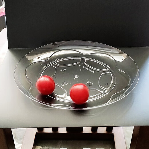 Disposable transparent crystal plate thickened aviation hard plate home wedding banquet wedding fruit 22.5 thick crystal large disc thickened hard 30 pieces