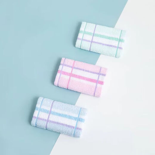 
414 towels Shanghai Zhongpai Cuizhong towel color strips are pure cotton plain color absorbent face towel soft household ball 1225 blue + pink 0 strips 12250 strips 0g 78X34CM 0G