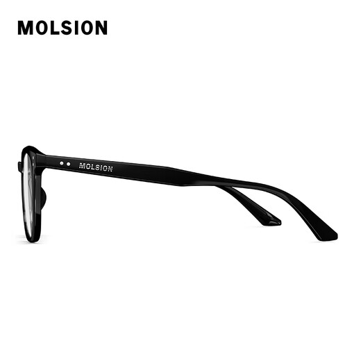MOLSION 2025 new product Xiao Zhan Milan black frame glasses D-shaped men and women same style myopia frame match degree MJ5135B10 bright black single frame