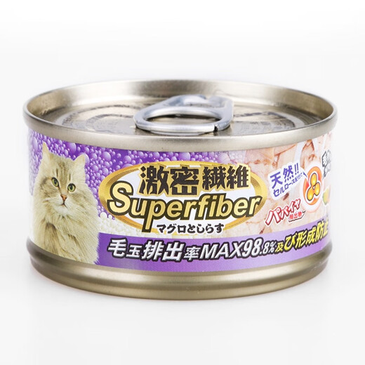 Japan's dense fiber canned cat can promote ovulation and remove hair balling, canned wet food snacks, tuna nutrition and hydration, 80g*12 cans, gel canned tuna