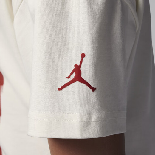 耐克（NIKE）Jordan官方耐克乔丹男女童大童T恤纯棉休闲圆领针织棉IB9272 133帆白 135 XS