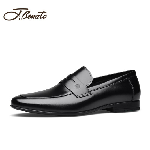 J.Benato brand flagship men's shoes 25 spring and summer new men's business formal leather shoes men's genuine leather slip-on shoes black 40 (250mm)