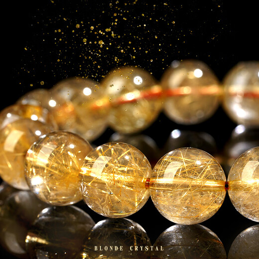 Yage Natural Crystal Bracelet Lucky and Transport Citrine Men's and Women's Universal Bracelet Jewelry Christmas Gift Blonde Crystal (Miss It No More) Collection V4 Graduation Grade 12mm