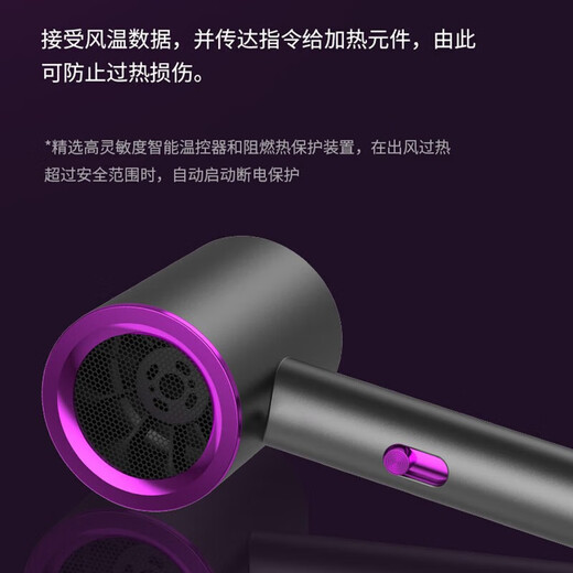 Xiaoyoumipin Hair Dryer Home Silent Negative Ion High Power Does Not Harm Hair Student Dormitory Portable Hair Dryer Barber Shop Special High Wind High Speed Dry Noise Reduction Protective Hair Dryer Purple 800w Student Dormitory Recommended Gift Box Hydrating Negative Ion