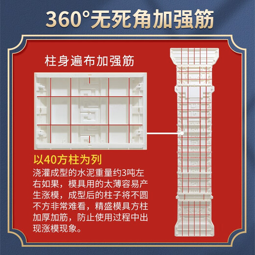 精益盛强罗马柱模具方柱模型欧式别墅大门装饰水泥四方形柱子建筑模板全套 50直径方柱687款-150斤特厚加筋