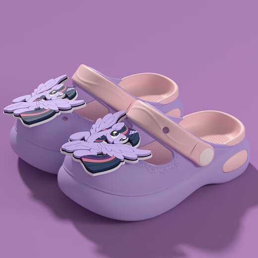 My Little Pony EVA children's slippers and sandals for girls and babies, non-slip soft soles for indoor and outdoor wear, white 21, inner length 20CM, suitable for sizes 32-33