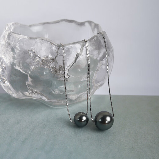 Forest Moment Tahitian black pearl Passepartout sterling silver necklace clavicle chain jewelry accessories jewelry silver jewelry for women 8mm black Shijia pearl + sterling silver chain Passepartout