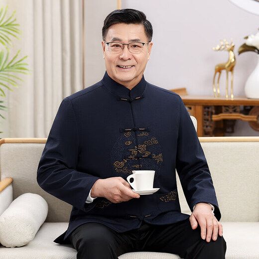 New Year's new Tang suit men's senior grandparents spring and autumn jacket coat Chinese style zodiac year high-quality suit red 9230 [single top] 2XL /185 [recommended 150-175Jin [Jin equals 0.5 kg]]