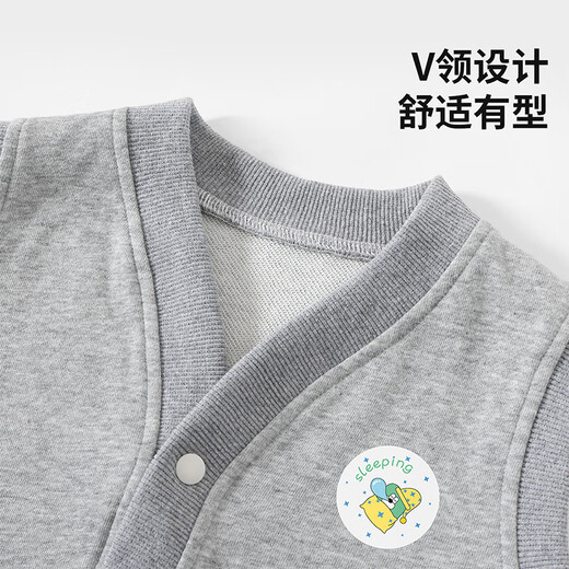 
Mini wooden house boys and girls vests in spring and autumn children's furnished vests for children, versatile vests for children, flower gray sleeping bear 100