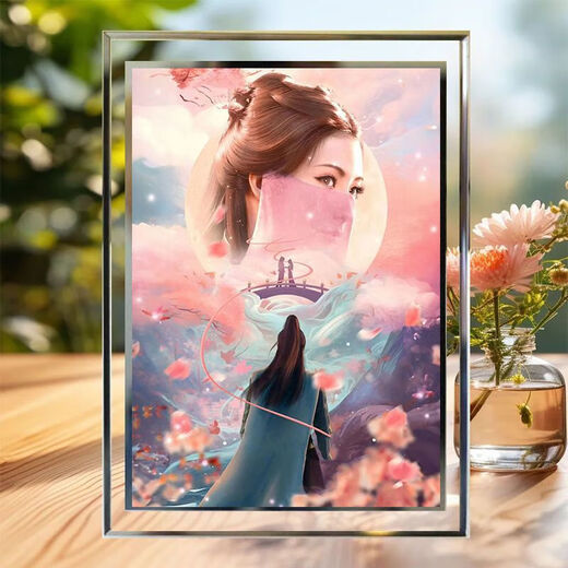 Crystal Photo Cames autour de la culture mortelle d'immortels Han Li Nangong Wan Animation Ornements de bureau sur la table Personnalisation du cadeau d'anniversaire Ssela1477 Five-Inch-Small, Mauvais effet