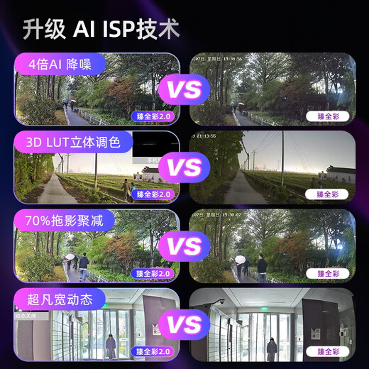 HIKVISION海康威视臻全彩2.0监控摄像头600万超清智能警戒网络摄像机语音对讲人车识别2CD3T67SWDA4-L 4MM 