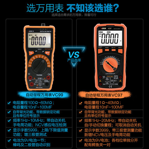 
Victor Multimeter Digital Intelligent Automatic Range 99/9717 Measuring Temperature VC99 Standard
