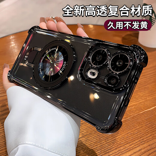 波沃姆 闪粉带支架适用opporeno13新款手机壳opporeno14镜头全包reno11pro防摔气囊reno910高级678硅胶壳 【太空银+闪粉卡】金属磁吸支架*超强气囊防摔 OPPO Ren