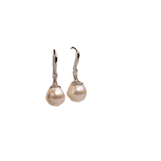 Guanpu Pavilion Fat Donglai's same style pt950 platinum pearl earrings PT950 women's retro light luxury round mother's style jewelry 520 free