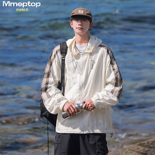 MMOPTOP ice silk UPF50+ sun protection clothing summer men's thin ice fishing clothing jacket MFS01 apricot L