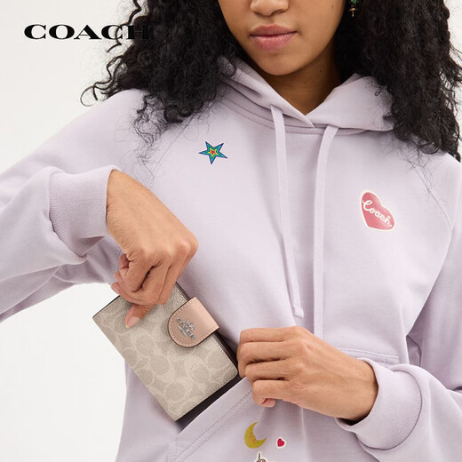 COACH brand direct supply women's zipper wallet sand yellow CW786