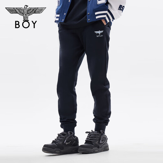 BOY LONDON潮牌长裤情侣款黑色印花束脚透气休闲裤N15903 黑色 XL