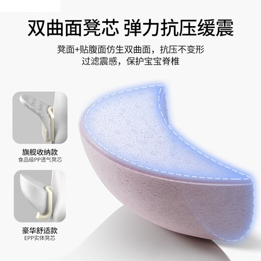 
Budou mother baby waist stool for summer breathable baby stool waist protection front hug style four-season strap baby holding artifact small ancient blue four-season storage model storage stool core