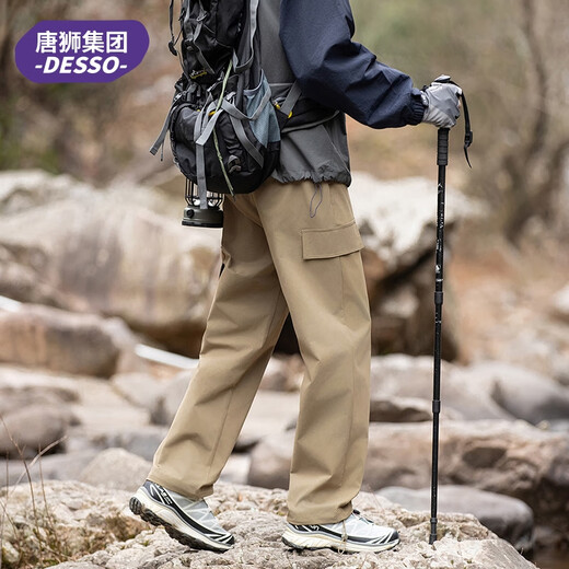 DESSO唐狮集团工装裤子男士春季美式2025新款宽松直筒防风防水休闲冲锋 MYK25-9885-岩途灰 3XL