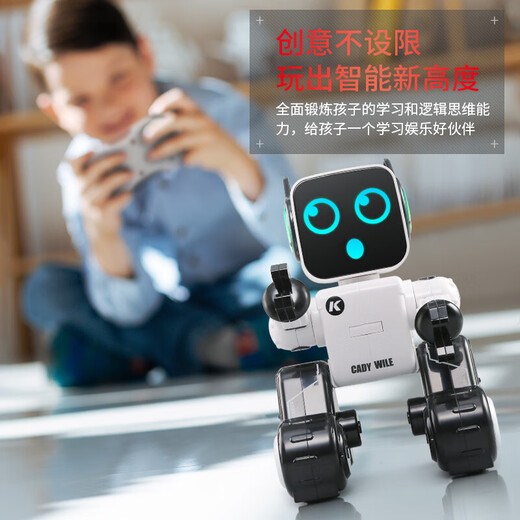Él Jiangong Robot Robot Voice Control remoto Juguetes para niños Regalo de cumpleaños de 1-3 años para niños 4-6 años Cody Weile-K10-White Año Nuevo para año nuevo