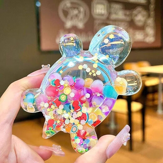 Luminous quicksand turtle ornaments pair cute simulation animal doll desktop ornaments toys for girls 5.6cm quicksand turtle pink