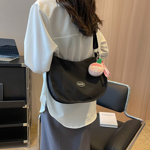 
Meipai versatile ins crossbody bag for women trendy spring and summer sweet dumpling bag waterproof student class canvas bag SN2694 upgrade reinforcement reinforcement more durable black single bag