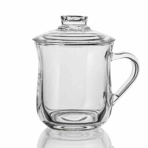 NOTICS household glass drinking cup tea cup office covered male and female water cup with handle large capacity with lid DSZ002 425ML