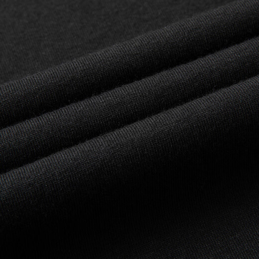 Limeng (Limeng) Herren- und Damenscheine mit 180 g Baumwoll kurzärmelig T-Shirt runden Hals Lose T-Shirt-Basis-Hemd schwarz l