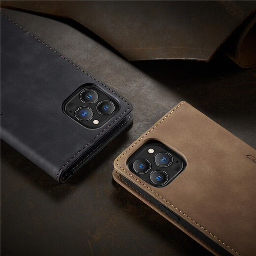 
Mi Xiong Apple 15 mobile phone case flip leather case iphone15pro max protective case business card wallet 14pro trendy brand men and women shell plus flip leather case [black] iphone14